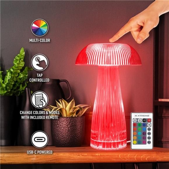 NEW Neon Light Home Decor MultiColor Mushroom LED Tabletop Touch Lamp wth Remote - Picture 3 of 12